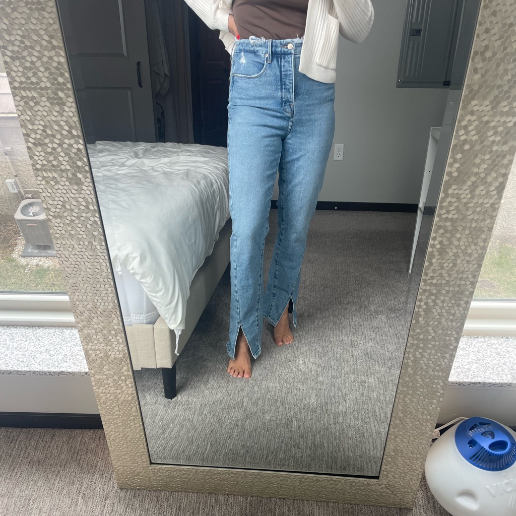 Good American Split Hem High Rise Jeans